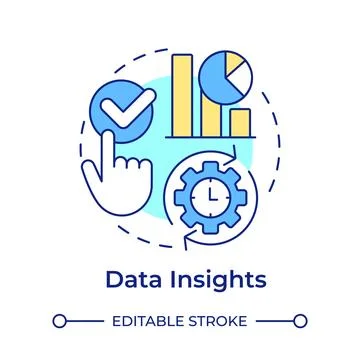 Data insights multi color concept icon Stock Illustration