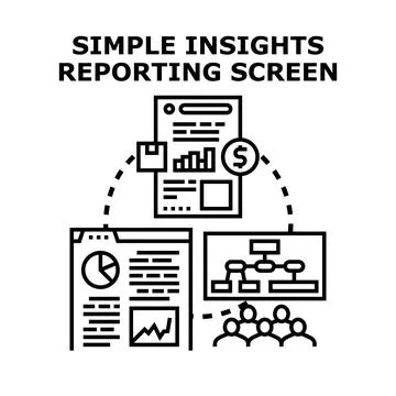 Data insights reporting screen with performance metrics Illustrazione stock