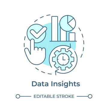 Data insights soft blue concept icon Stock Illustration