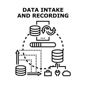 Data intake and recording process vector concept イラスト素材