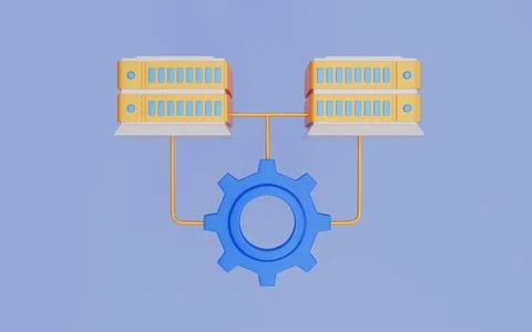 Data integrated for network, computing, database, server and connection design Stockillustratie