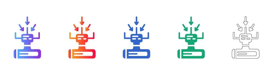Data Integration and Input Processing Icons Illustration
