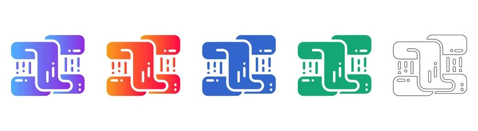Data Integration and Sync Icons 스톡 일러스트