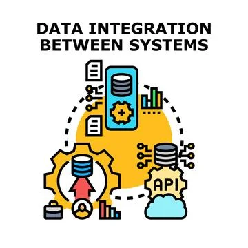 Data integration between systems for modern connectivity Stock Illustration