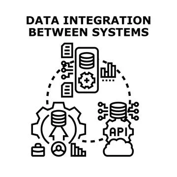 Data integration between systems for modern connectivity Stock Illustration