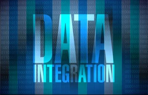 Data integration binary background Illustrazione stock