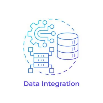Data integration blue gradient concept icon Stock Illustration