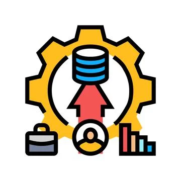 Data integration color icon vector illustration 스톡 일러스트
