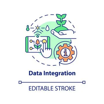 Data integration concept icon 스톡 일러스트