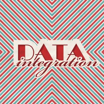 Data Integration Concept on Striped Background. Illustrazione stock