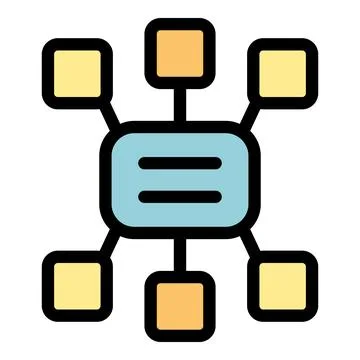 Data integration connecting multiple sources into central hub Stock Illustration