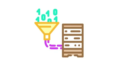 Data integration database color icon animation 스톡 동영상 327266448