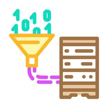Data integration database color icon vector illustration Stockillustratie