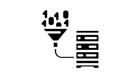 Data integration database glyph icon animation Stock Footage 326742601