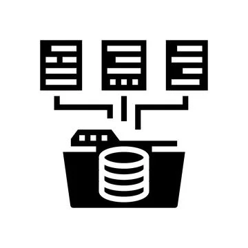 Data integration database glyph icon vector illustration 스톡 일러스트