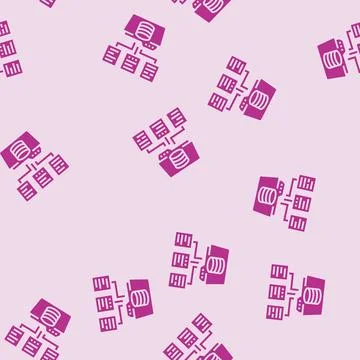 Data integration database glyph seamless pattern Stock Illustration