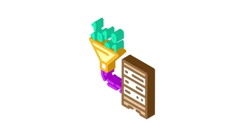 Data integration database isometric icon animation Stock Footage 327289385
