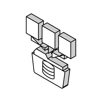Data integration database isometric icon vector illustration 스톡 일러스트