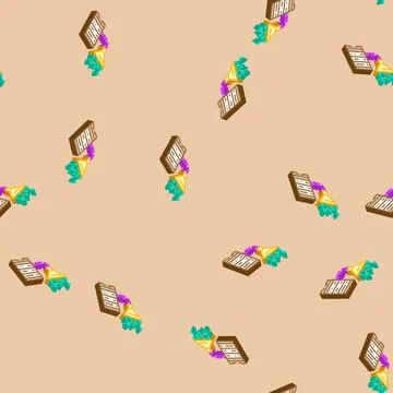 Data integration database isometric icon seamless pattern Stock Illustration