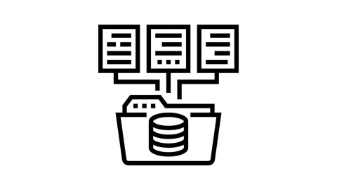 Data integration database line icon animation Stock Footage 326132266