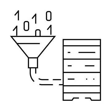 Data integration database line icon vector illustration イラスト素材