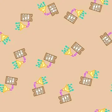 Data integration database vector seamless pattern Illustrazione stock