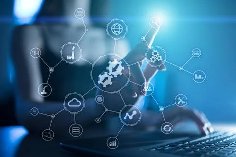 Data integration diagram and process automation business internet technology 写真素材