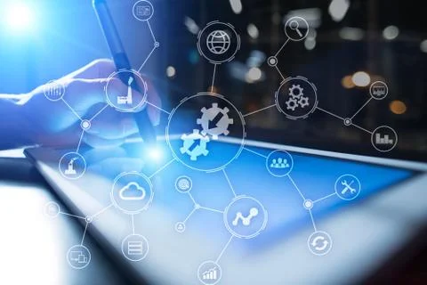 Data integration diagram and process automation business internet technology Stock Photos