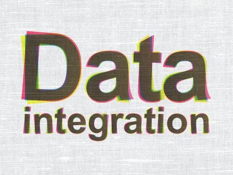 Data Integration on fabric texture background Illustrazione stock