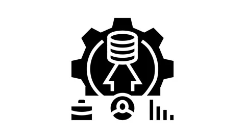 Data integration glyph icon animation Stockbeeldmateriaal 326139864