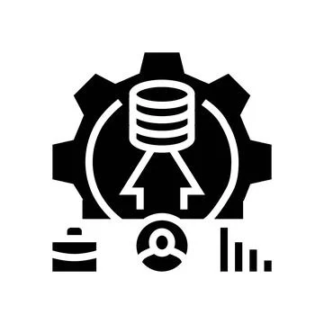 Data integration glyph icon vector illustration 스톡 일러스트