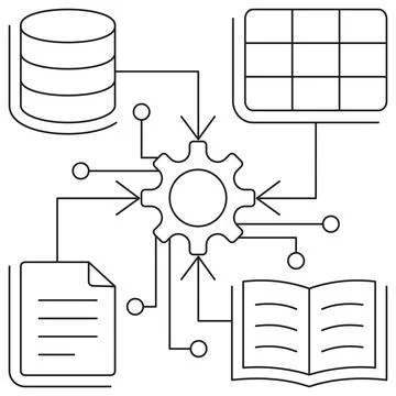 Data Integration icon Illustrazione stock