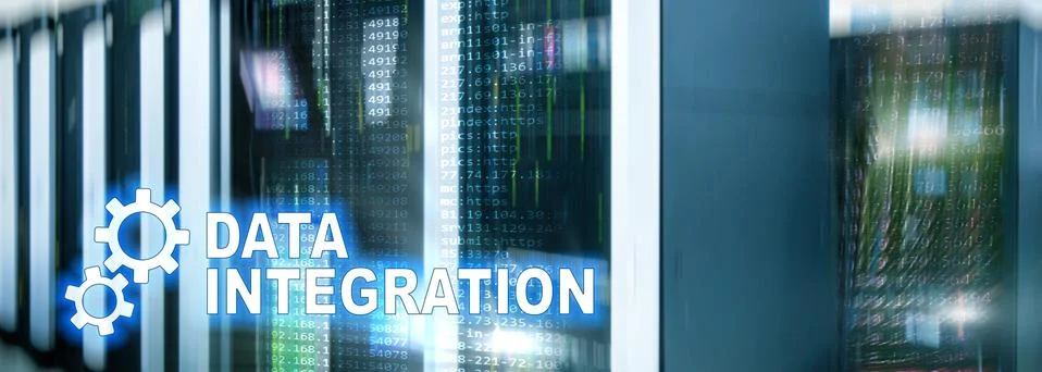 Data integration information technology concept on server room background Stock Photos