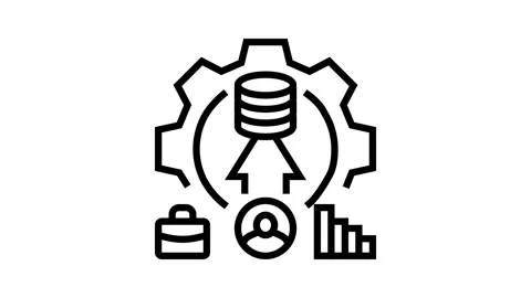 Data integration line icon animation Stock Footage 326121536