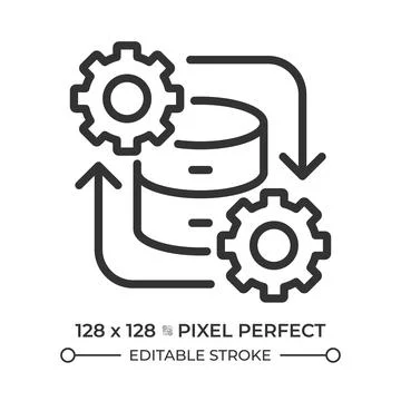 Data integration line icon Stock Illustration