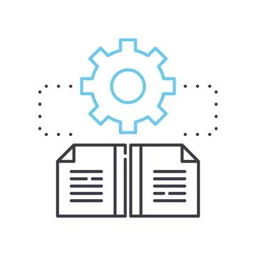 Data integration line icon, outline symbol, vector illustration, concept sign Stock Illustration