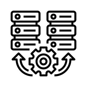 Data Integration Line Icon, Outline Symbol for System Connectivity, Informa.. Stock Illustration