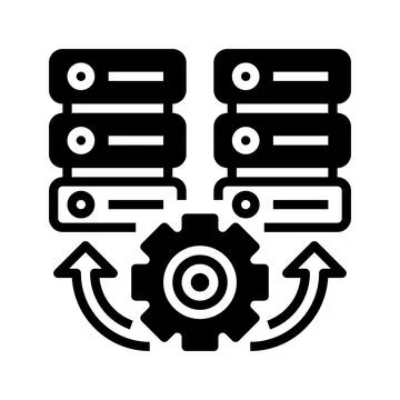 Data Integration Line Icon, Outline Symbol for System Connectivity, Informa.. Stock Illustration
