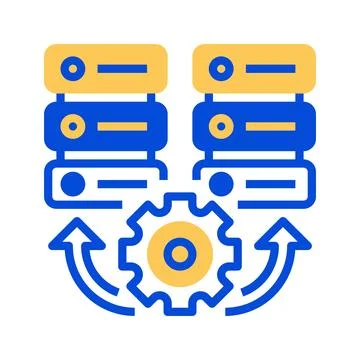 Data Integration Line Icon, Outline Symbol for System Connectivity, Informa.. Stock Illustration