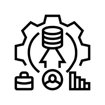 Data integration line icon vector illustration 스톡 일러스트