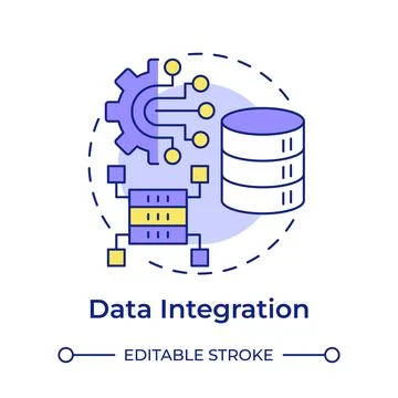 Data integration multi color concept icon Illustrazione stock
