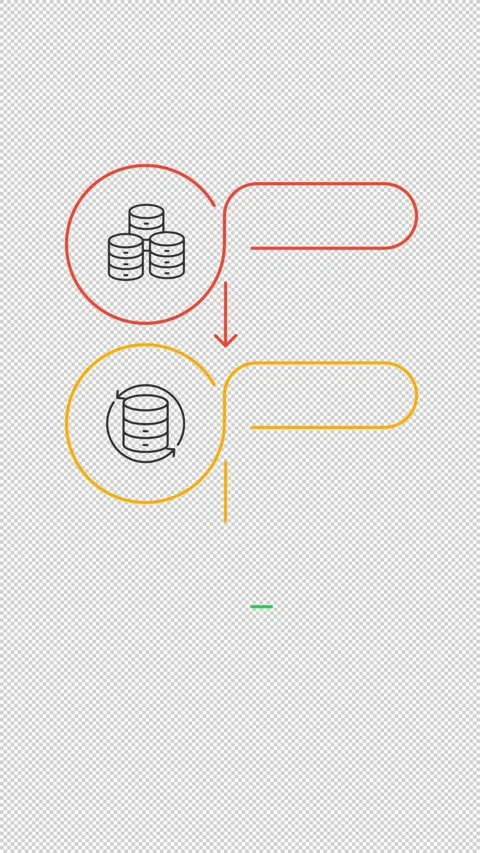 Data integration pipeline overview infographic 3 steps template animation 스톡 동영상 337776557