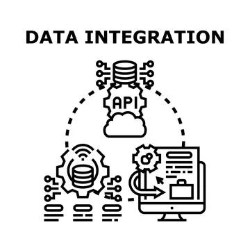 Data integration process with api and cloud infrastructure Stockillustratie