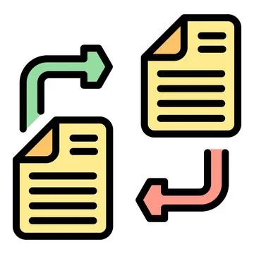 Data integration process with exchanging documents icon Stock Illustration