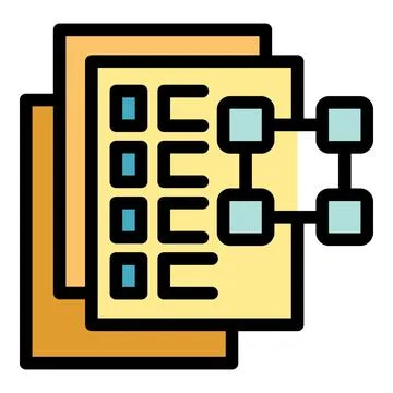 Data integration process icon showing data being combined Stock Illustration