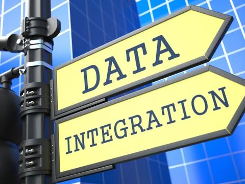 Data Integration Roadsign. Information Concept. Illustrazione stock