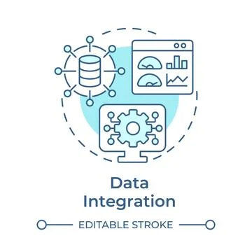 Data integration soft blue concept icon Stock Illustration