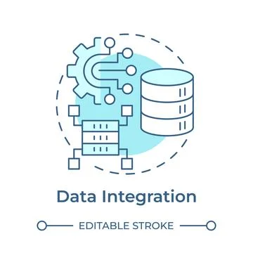 Data integration soft blue concept icon Stock Illustration