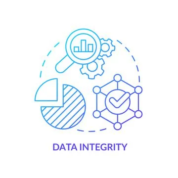 Data integrity blue gradient concept icon Stock-Illustration