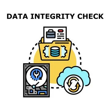 Data integrity check concept illustrating information security イラスト素材